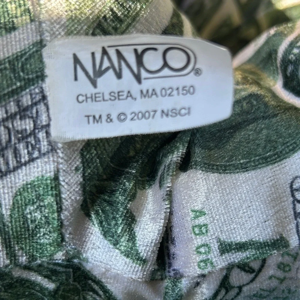 Nanco 2007 Money Print Plush Teddy Bear‎ 22in Velvet Novelty vintage toy